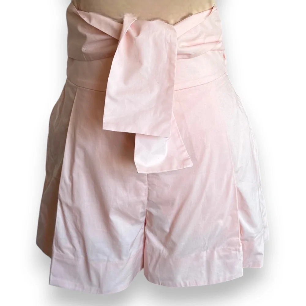 J.CREW light pink tie waist shorts cotton poplin size 0 NWT